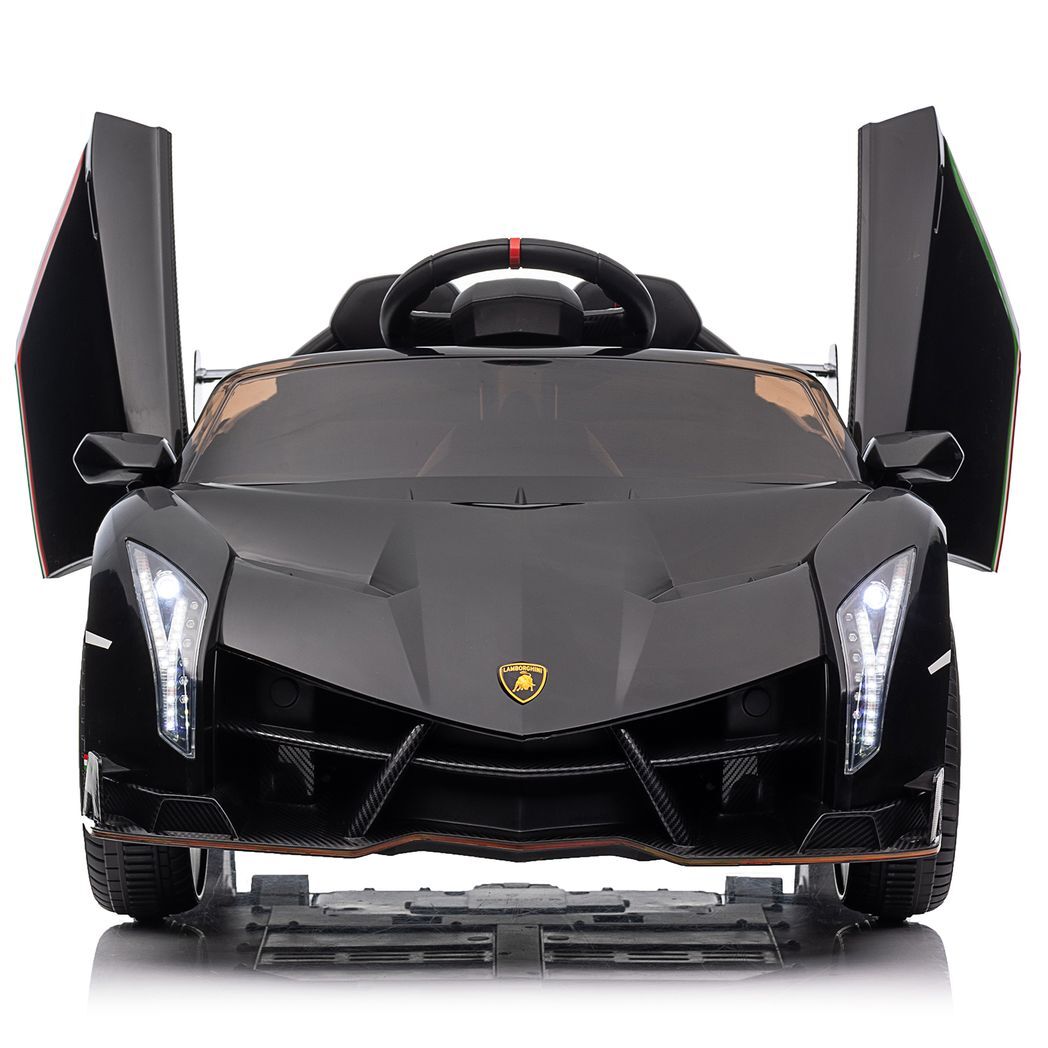 LEADZM Lamborghini Poison Small Dual Drive 12V 4.5AH with 2.4G Remote Control Sports Car Electric Car Black - Premium Baby & Children from Rapidvehicles - Just $241.99! Shop now at Rapidvehicles