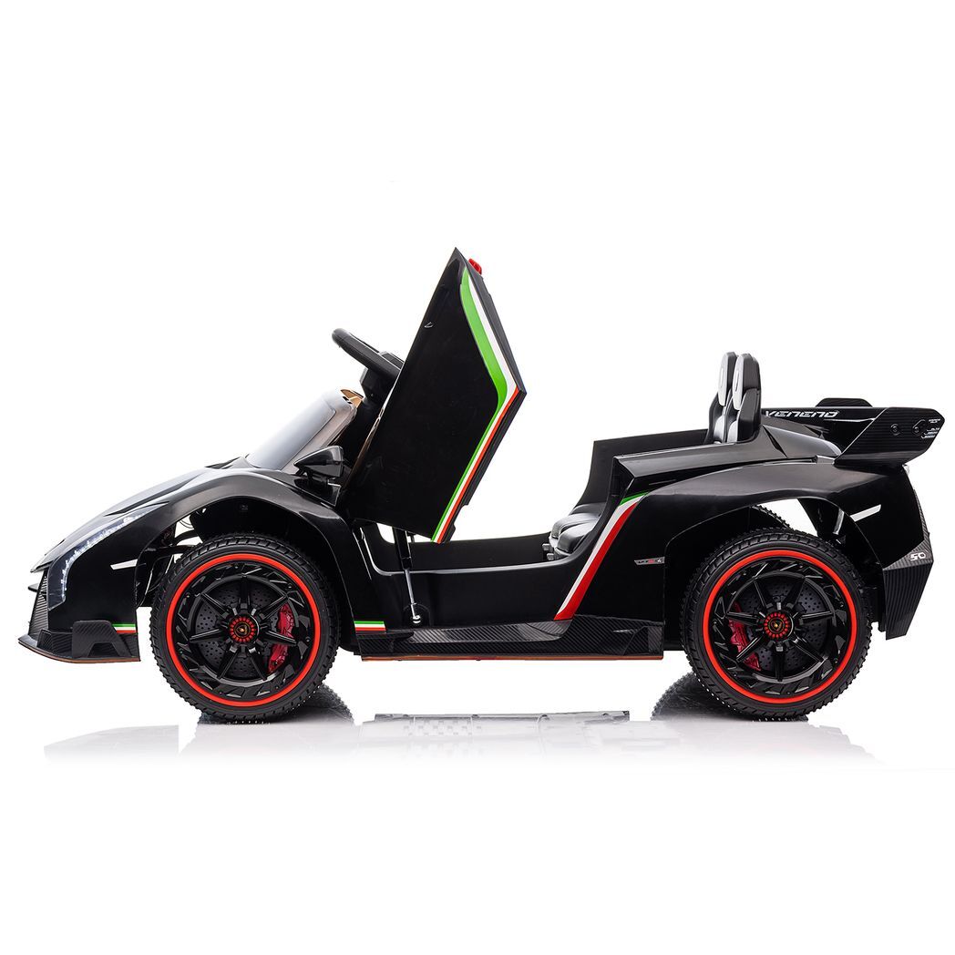 LEADZM Lamborghini Poison Small Dual Drive 12V 4.5AH with 2.4G Remote Control Sports Car Electric Car Black - Premium Baby & Children from Rapidvehicles - Just $241.99! Shop now at Rapidvehicles