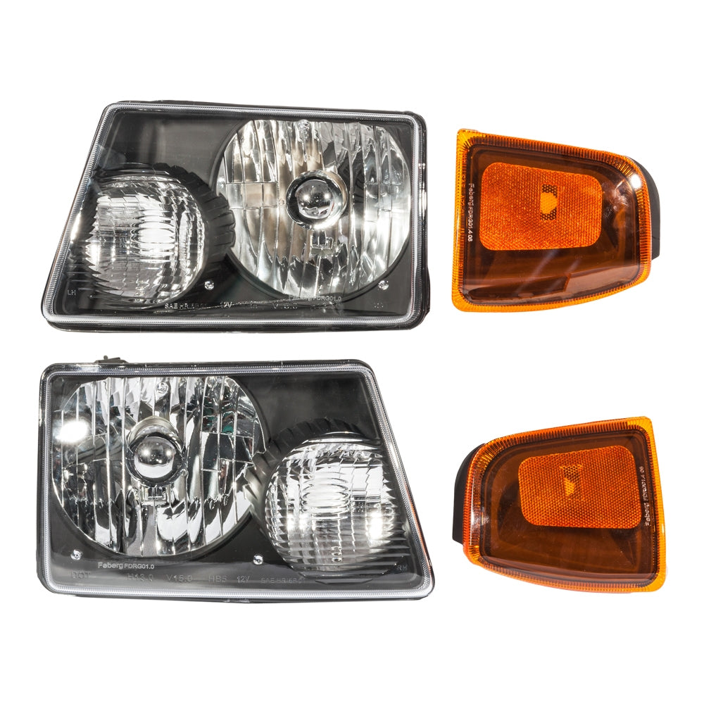 4pcs Front Left Right Car Headlights   Corner Signal Lamps for Ford Ranger 2001-2011 Black Housing & Clear Lens - Premium Automotive from Rapidvehicles - Just $106.99! Shop now at Rapidvehicles