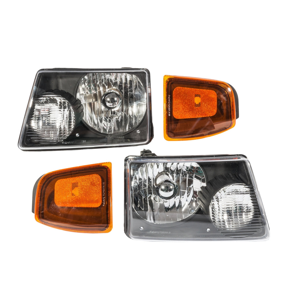 4pcs Front Left Right Car Headlights   Corner Signal Lamps for Ford Ranger 2001-2011 Black Housing & Clear Lens - Premium Automotive from Rapidvehicles - Just $106.99! Shop now at Rapidvehicles