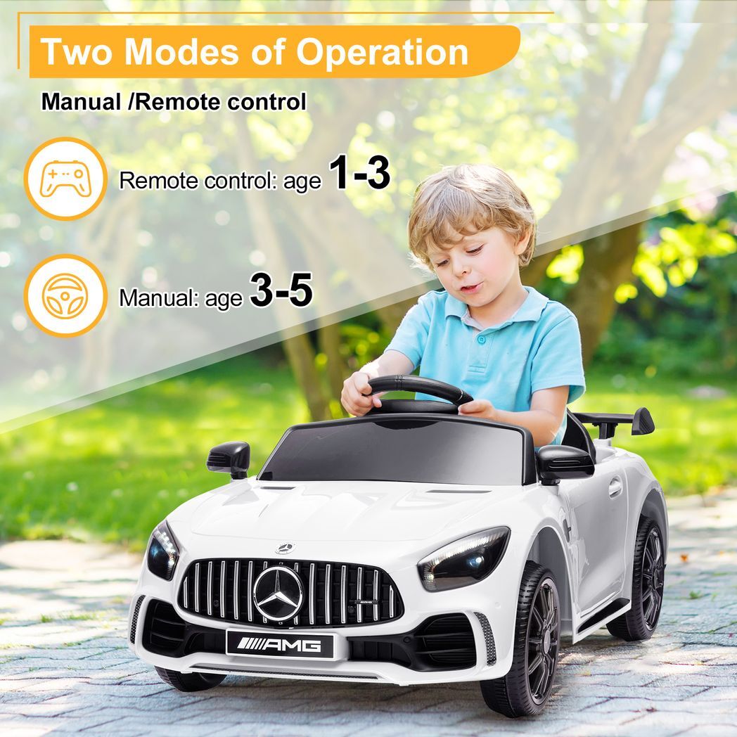 LEADZM Dual Drive 12V 4.5Ah with 2.4G Remote Control Mercedes-Benz Sports Car White - Premium Baby & Children from Rapidvehicles - Just $185.94! Shop now at Rapidvehicles