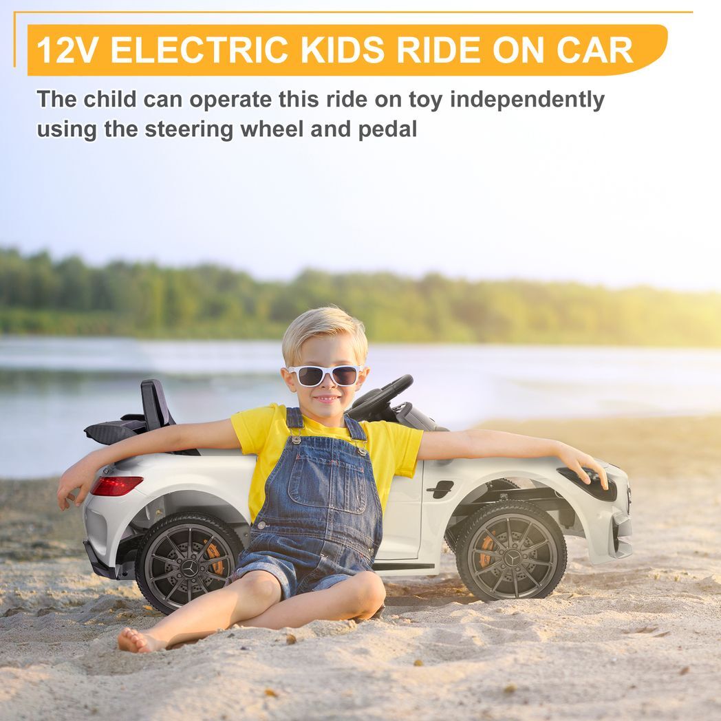 LEADZM Dual Drive 12V 4.5Ah with 2.4G Remote Control Mercedes-Benz Sports Car White - Premium Baby & Children from Rapidvehicles - Just $185.94! Shop now at Rapidvehicles