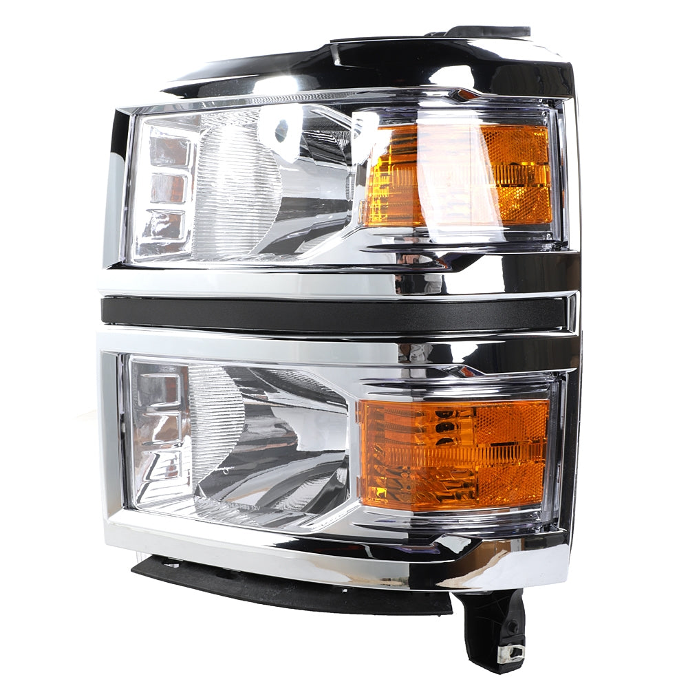 2pcs Front Left Right Car Headlights for Chevy Silverado 1500 2014-2015 Models Only Chrome Housing & Amber Reflector - Premium Automotive from Rapidvehicles - Just $436.99! Shop now at Rapidvehicles