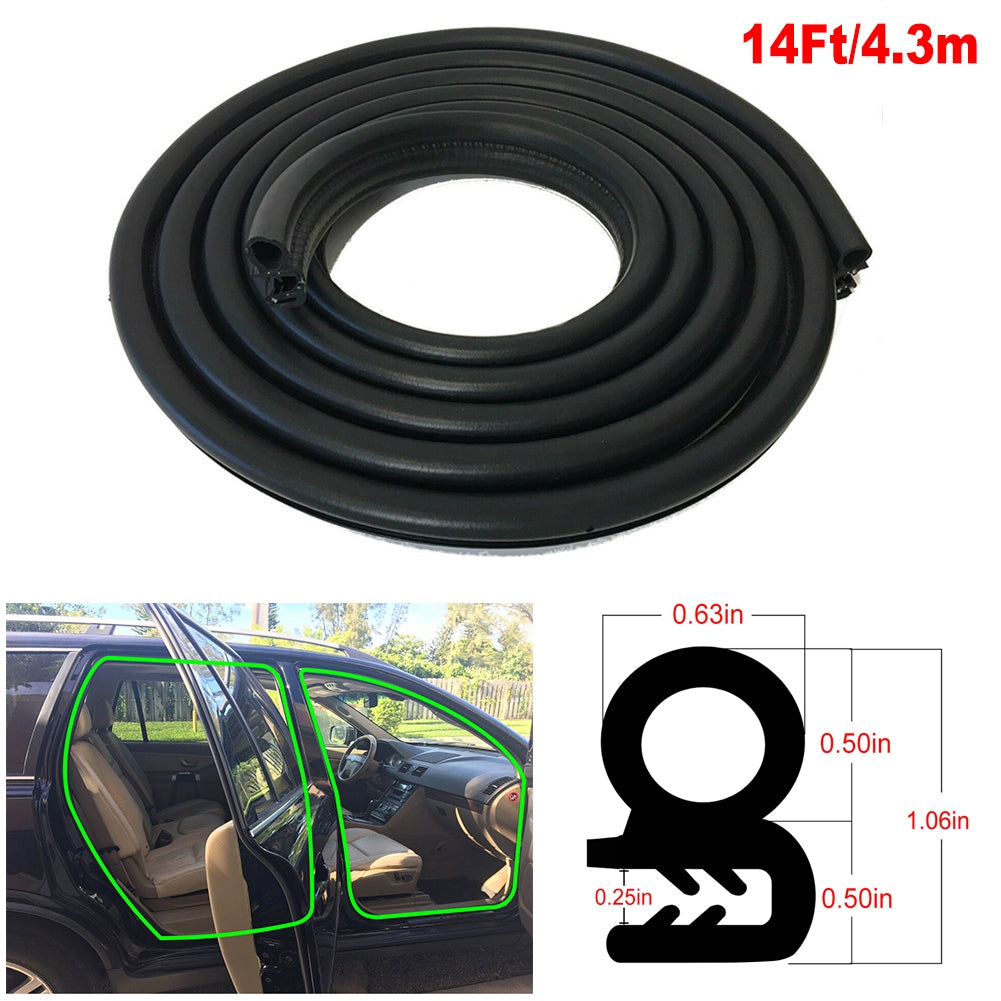 14 ft Anti-noise Rubber Car Door Weatherstrip Body Mounted Front Left or Right - Premium Automotive from Rapidvehicles - Just $50.99! Shop now at Rapidvehicles