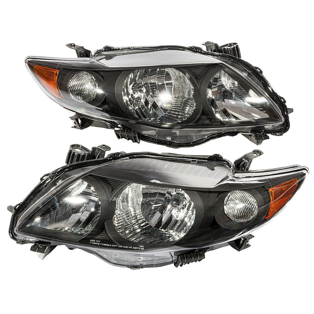 2pcs Front Left Right Car Headlights for Toyota Corolla 2009-2010 Black Housing & Clear Lens - Premium Automotive from Rapidvehicles - Just $127.99! Shop now at Rapidvehicles