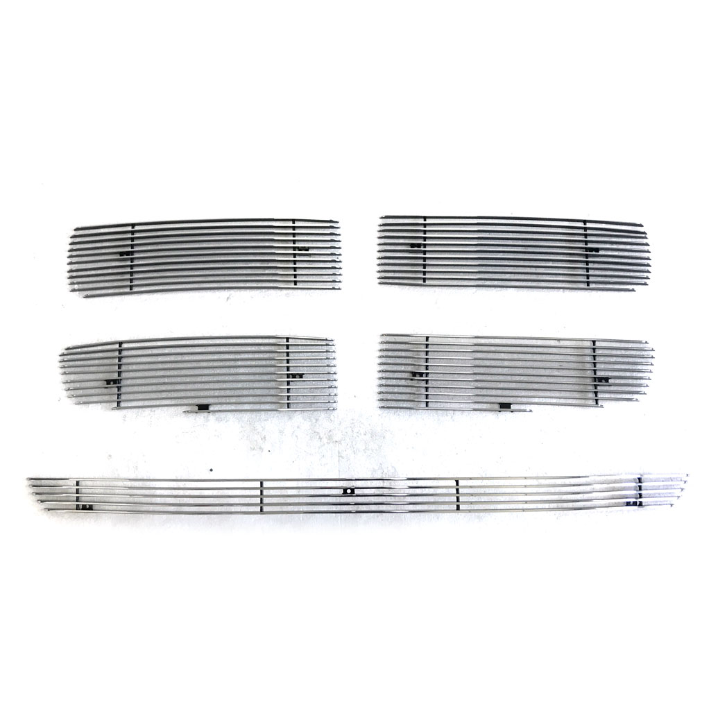 4pcs Main Upper + 1pc Lower Bumper Polished Aluminum Car Grille for Dodge Ram 02-05 Chrome - Premium Automotive from Rapidvehicles - Just $112.99! Shop now at Rapidvehicles