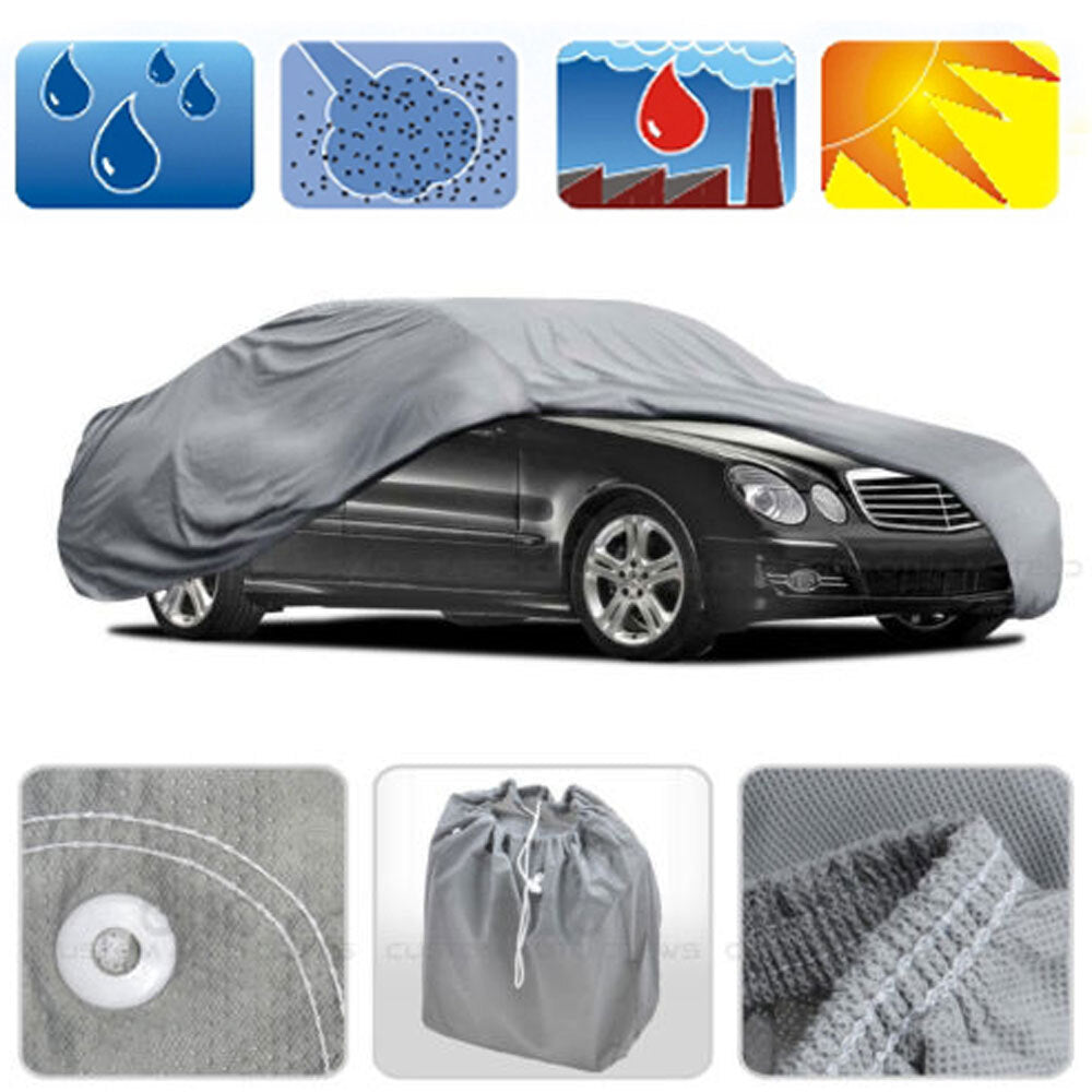 Weatherproof PEVA Car Protective Cover with Reflective Light Silver Gray S - Premium Automotive from Rapidvehicles - Just $50.99! Shop now at Rapidvehicles