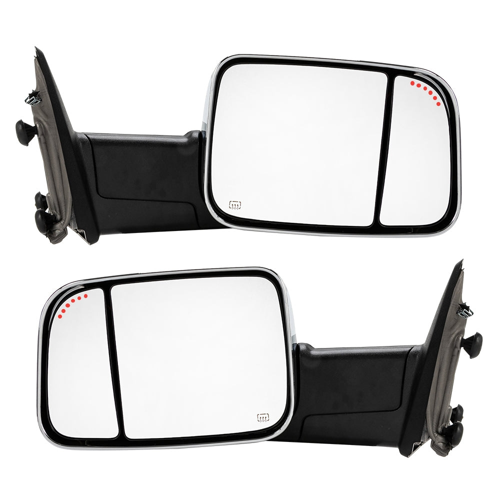 For 09-17 Dodge Ram 1500 2500 3500 Chrome Power Heated Puddle Signal Tow Mirrors - Premium Automotive from Rapidvehicles - Just $259.99! Shop now at Rapidvehicles