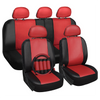 Four Seasons Universal 5-Headrest PU Leather Car Seat Cover 16-Piece Set Red & Black - Premium Automotive from Rapidvehicles - Just $52.99! Shop now at Rapidvehicles