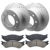 REAR Drilled Disc Brake Rotor   Ceramic Brake Pad for Dodge Ram 2500 3500 8-Lug - Premium Automotive from Rapidvehicles - Just $221.99! Shop now at Rapidvehicles