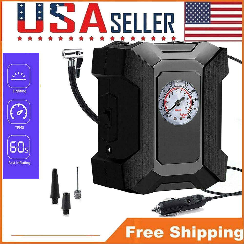 Tire Inflator Car Air Pump Compressor Electric Portable Auto 12V DC Volt 150 PSI - Premium Automotive from Rapidvehicles - Just $46.99! Shop now at Rapidvehicles