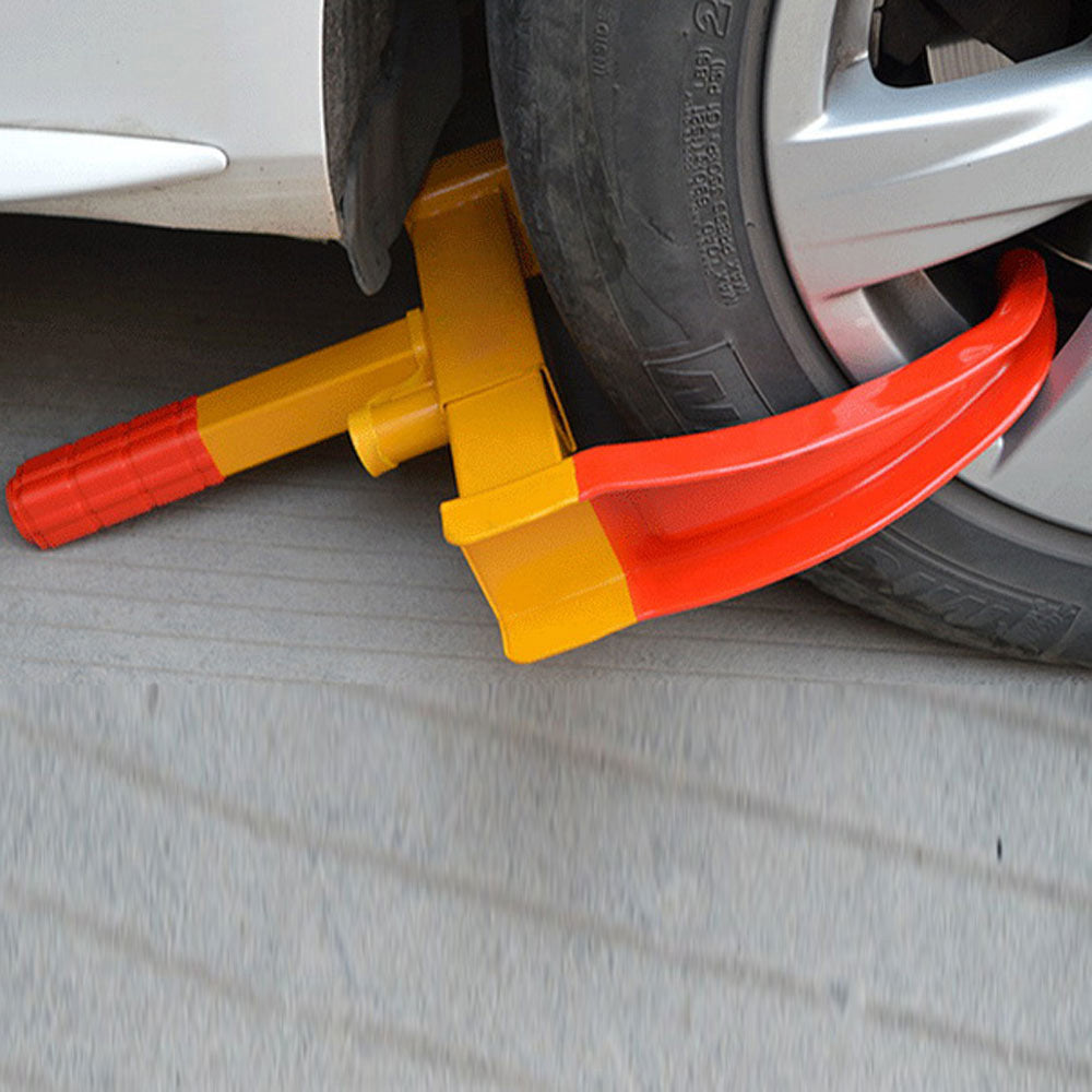 Professional Thickened Cold-roll Steel Car Anti-theft Wheel Lock 370A Red & Yellow - Premium Automotive from Rapidvehicles - Just $39.99! Shop now at Rapidvehicles