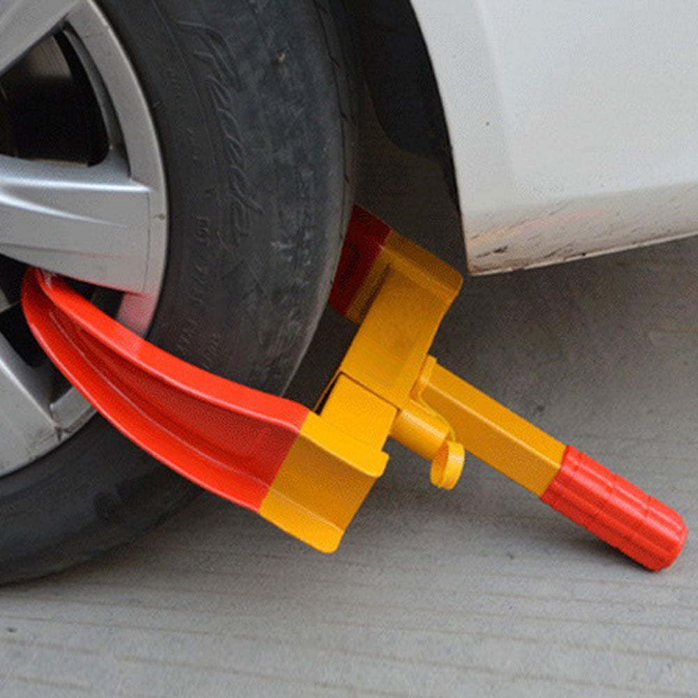 Professional Thickened Cold-roll Steel Car Anti-theft Wheel Lock 370A Red & Yellow - Premium Automotive from Rapidvehicles - Just $39.99! Shop now at Rapidvehicles