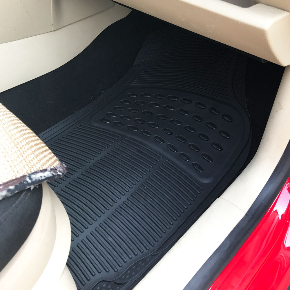 4pcs Replacement Anti-slip Rubber Car Floor Mats Black - Premium Automotive from Rapidvehicles - Just $28.99! Shop now at Rapidvehicles