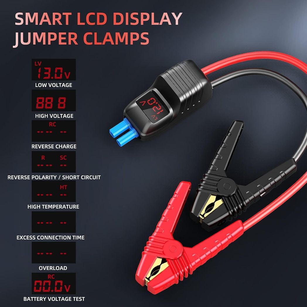 DBPOWER 800A Peak 18000mAh Portable Car Jump Starter (up to 7.2L Gas/5.5L Diesel Engine) Portable Battery Booster with LCD Screen (Red) - Premium Automotive from Rapidvehicles - Just $79.99! Shop now at Rapidvehicles