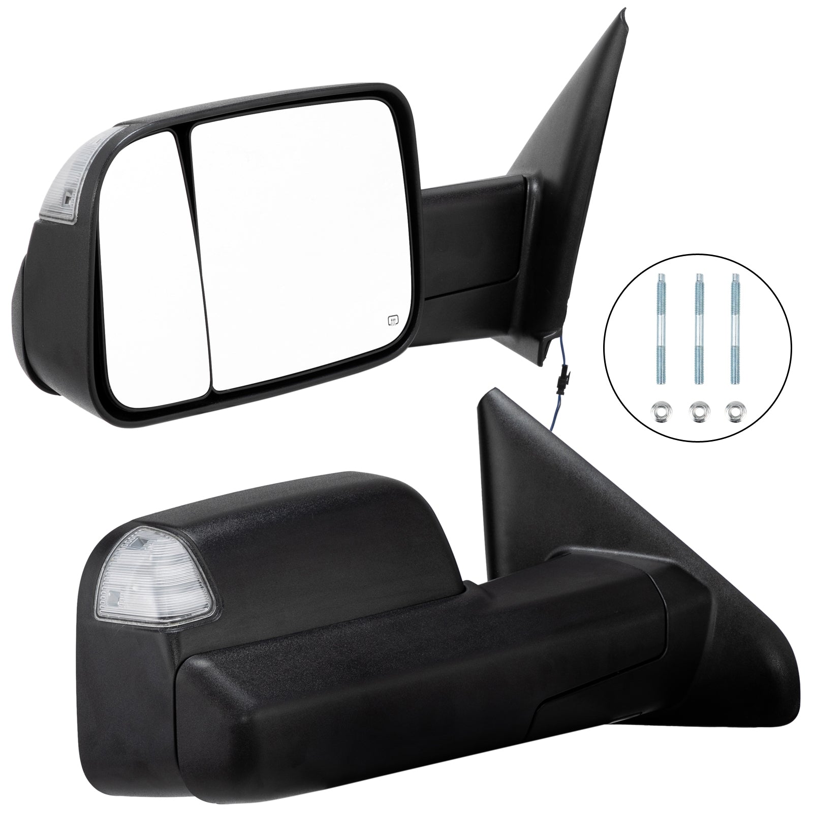 Fit 02-08 Dodge Ram 1500 03-09 2500 3500 Power Heated [2009 Style] Tow Mirrors - Premium Automotive from Rapidvehicles - Just $223.99! Shop now at Rapidvehicles