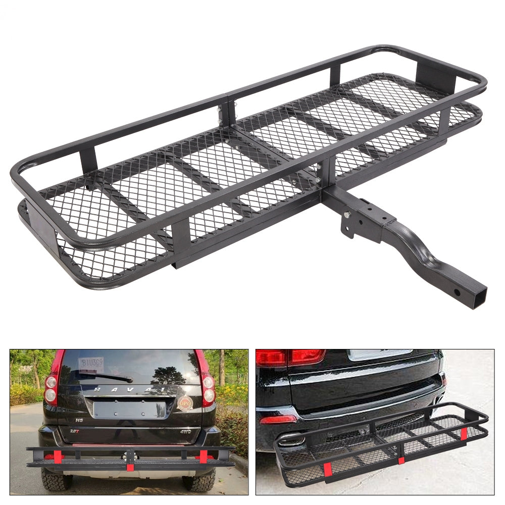 Hitch Mounted Folding Cargo Carrier Car SUV Truck Basket Luggage Durable 500lbs - Premium Automotive from Rapidvehicles - Just $259.99! Shop now at Rapidvehicles