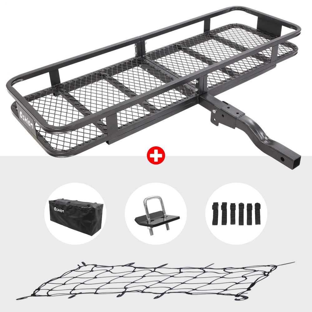 Hitch Mounted Folding Cargo Carrier Car SUV Truck Basket Luggage Durable 500lbs - Premium Automotive from Rapidvehicles - Just $259.99! Shop now at Rapidvehicles