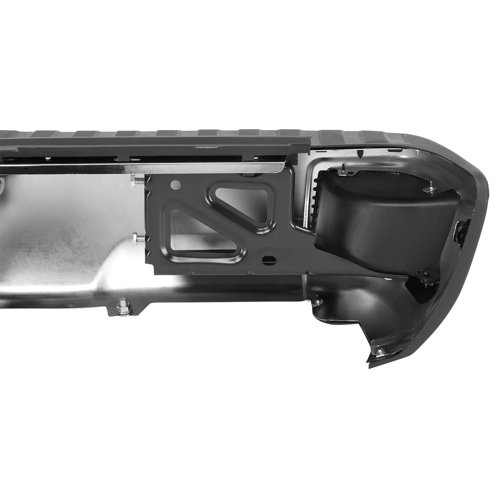 Pickup Rear Bumper 3 Chevrolet Silverado 1500 2014-2018-Silver/Steel/No Hole/No License Plate Light - Premium Automotive from Rapidvehicles - Just $335.99! Shop now at Rapidvehicles