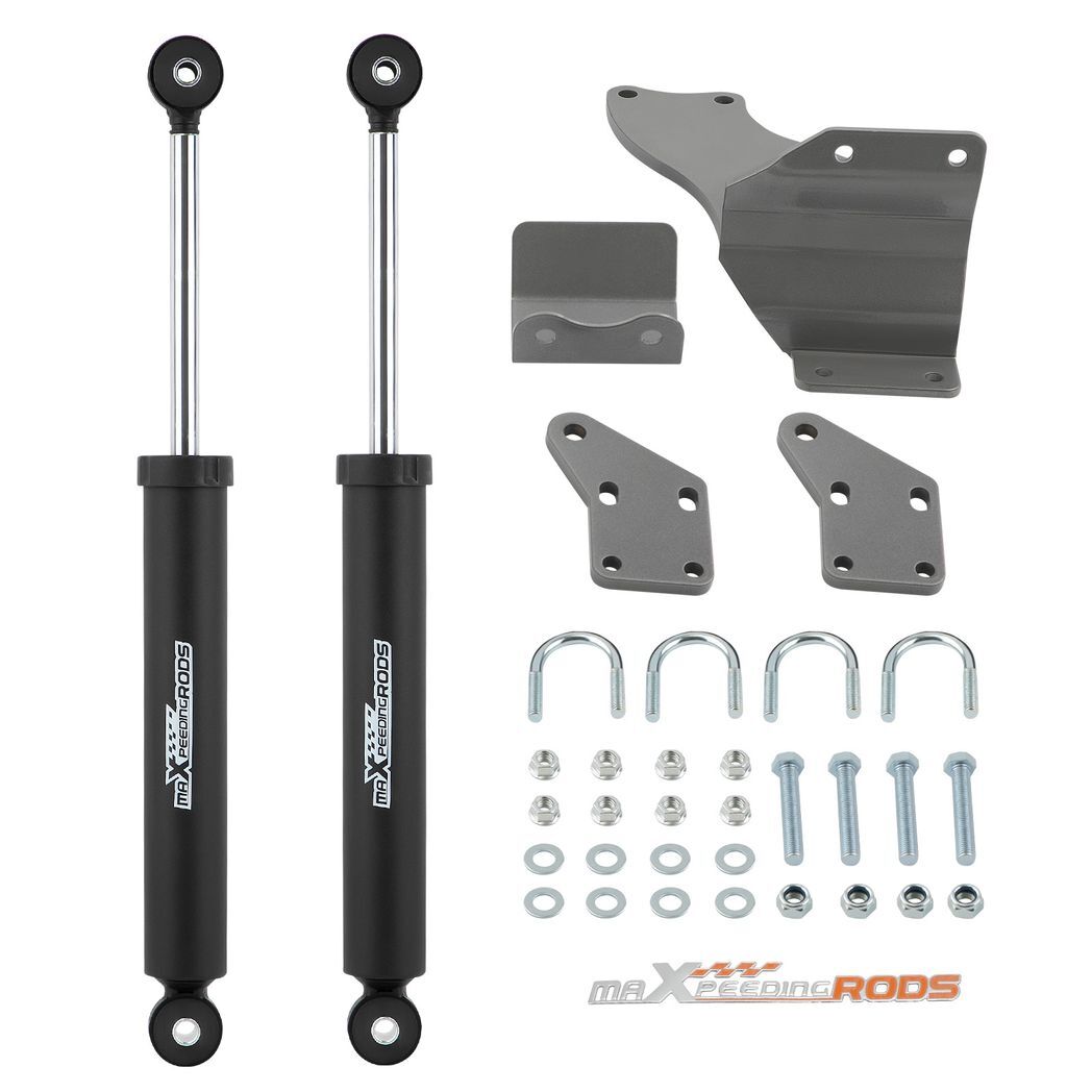 Dual Steering Stabilizers + Brackets Kit for Dodge Ram 2500 2014-2022 - Premium Automotive from Rapidvehicles - Just $207.99! Shop now at Rapidvehicles