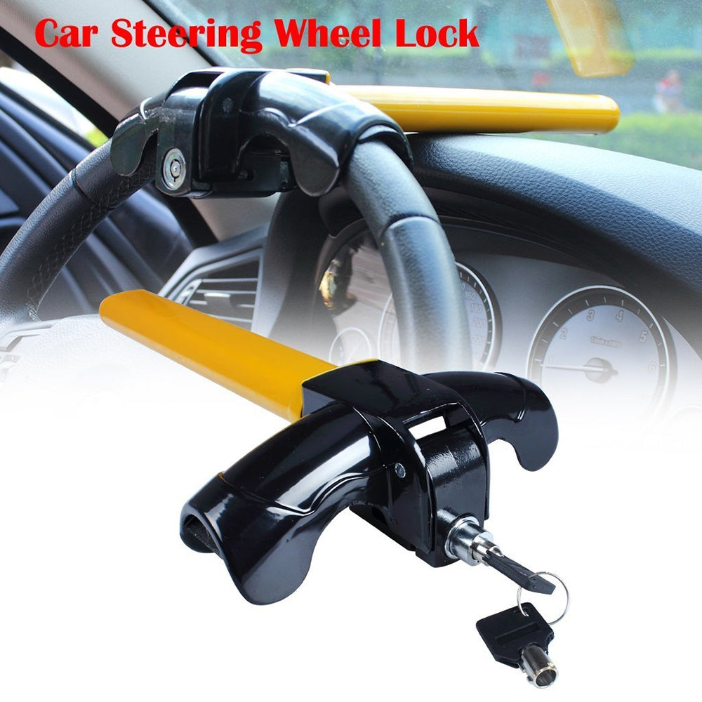 6005# Premium Car Steering Wheel Lock with Keys Yellow - Premium Automotive from Rapidvehicles - Just $28.99! Shop now at Rapidvehicles