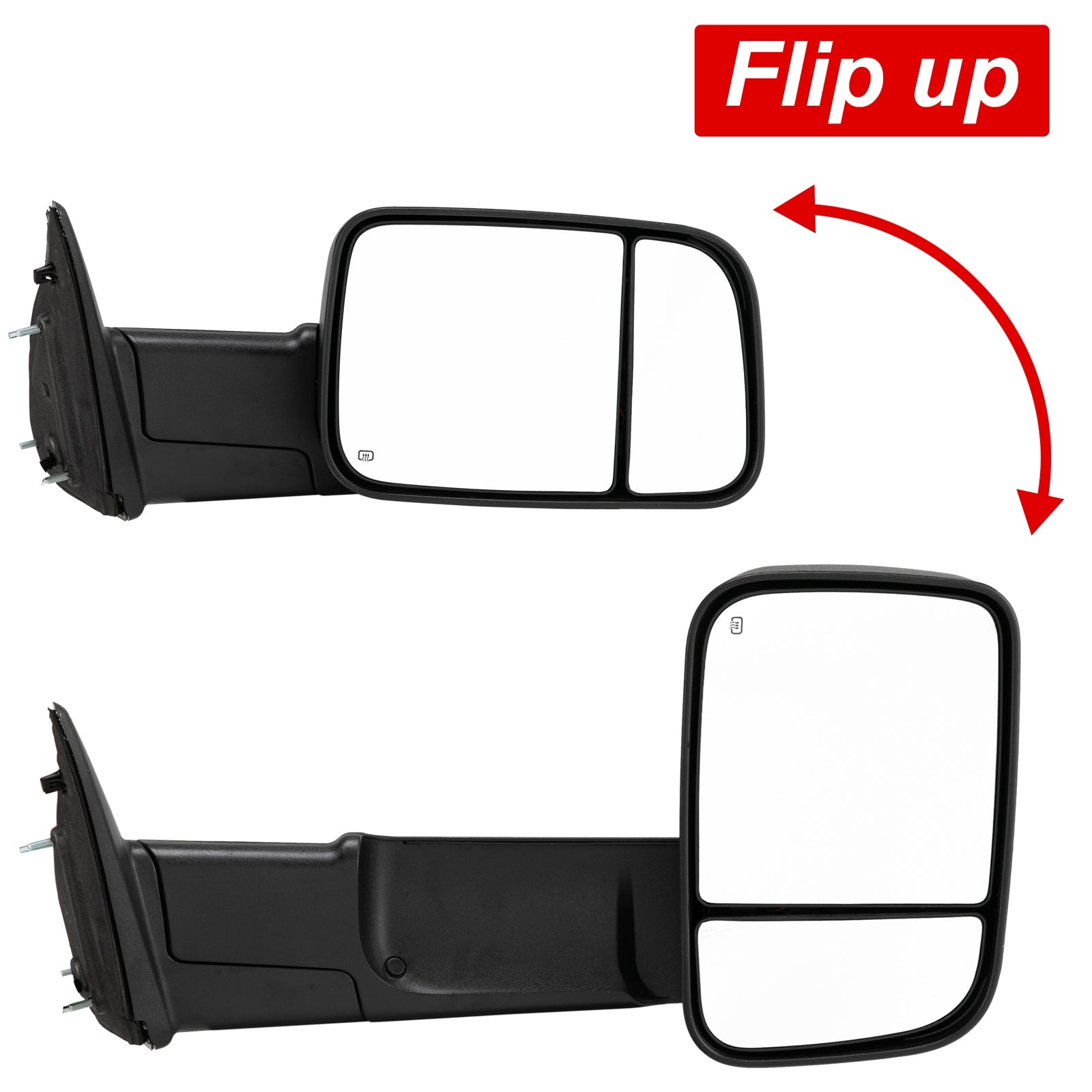 2013-2015 Dodge Ram 1500 2500 Power Heated Flip Up Towing Mirrors w/LED Puddle - Premium Automotive from Rapidvehicles - Just $268.99! Shop now at Rapidvehicles