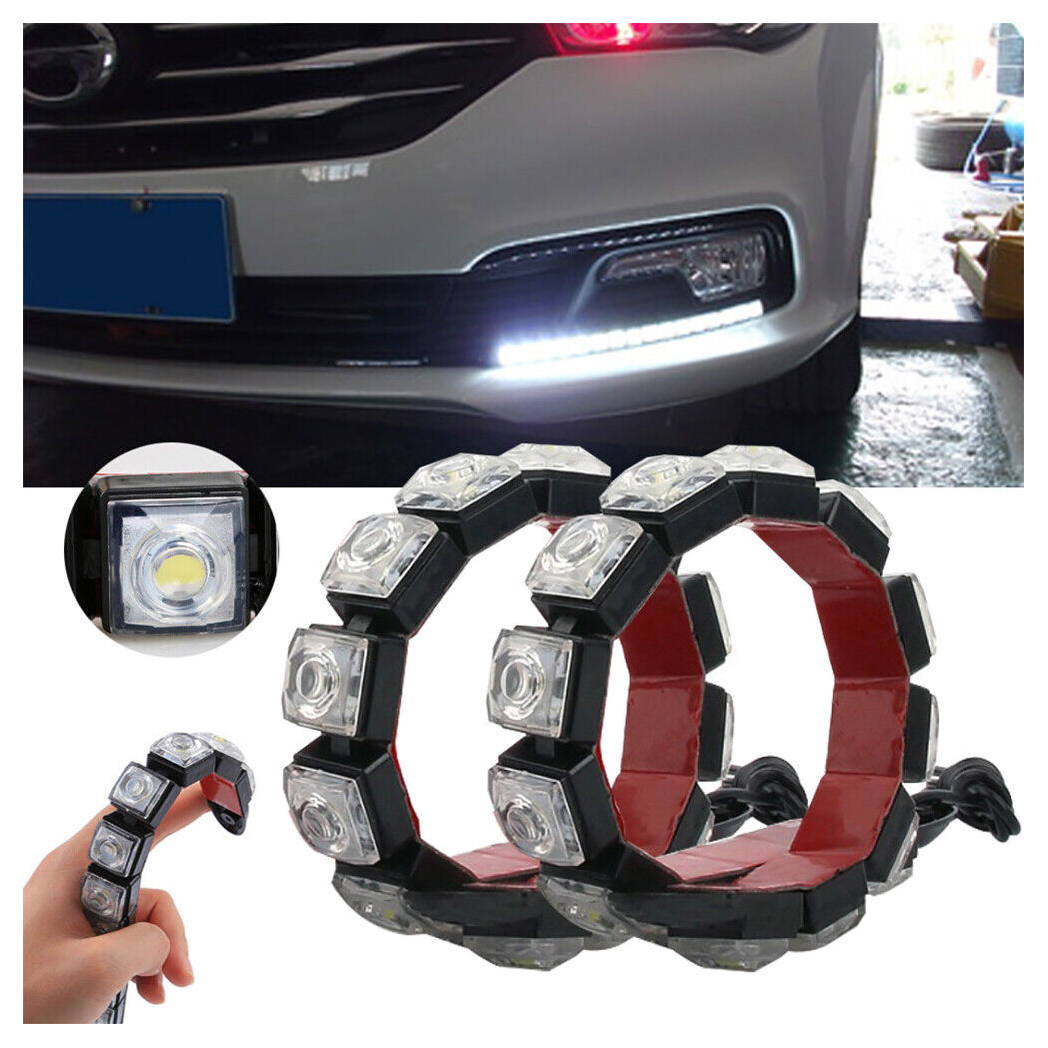 2x Car Flexible 6 LED DRL Daytime Running Light Driving Daylight Fog Light Lamp - Premium Automotive from Rapidvehicles - Just $23.99! Shop now at Rapidvehicles