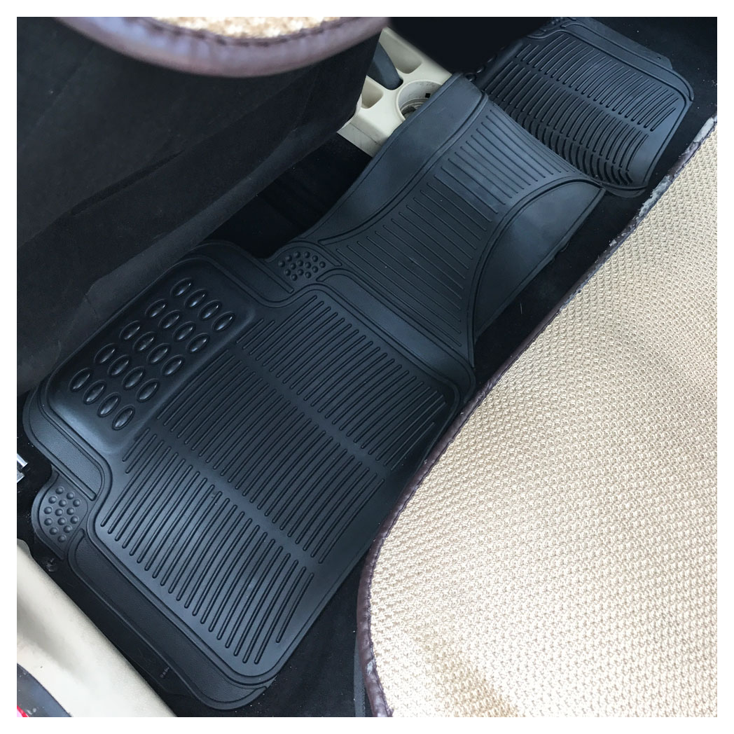 3pcs Replacement Anti-slip Rubber Car Floor Mats Black - Premium Automotive from Rapidvehicles - Just $43.99! Shop now at Rapidvehicles