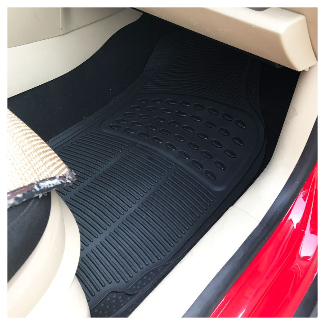 3pcs Replacement Anti-slip Rubber Car Floor Mats Black - Premium Automotive from Rapidvehicles - Just $43.99! Shop now at Rapidvehicles