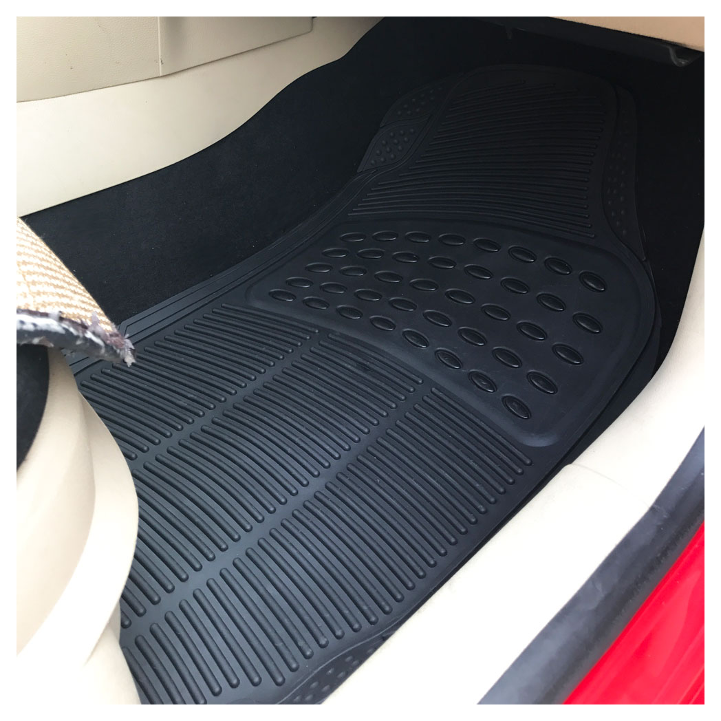 3pcs Replacement Anti-slip Rubber Car Floor Mats Black - Premium Automotive from Rapidvehicles - Just $43.99! Shop now at Rapidvehicles