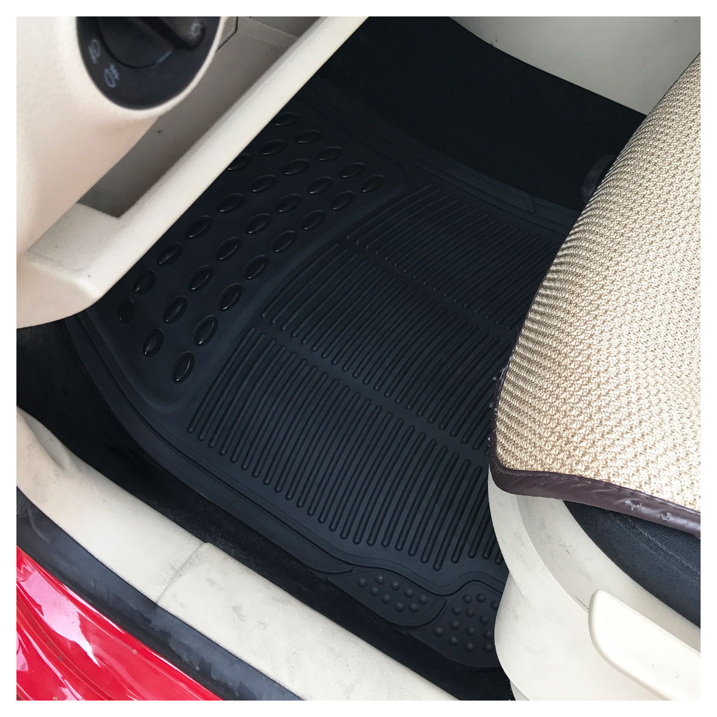 3pcs Replacement Anti-slip Rubber Car Floor Mats Black - Premium Automotive from Rapidvehicles - Just $43.99! Shop now at Rapidvehicles