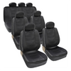 Four Seasons Universal 7-Headrest PU Leather Car Seat Cover Set Black 3-Row Seat - Premium Automotive from Rapidvehicles - Just $66.99! Shop now at Rapidvehicles