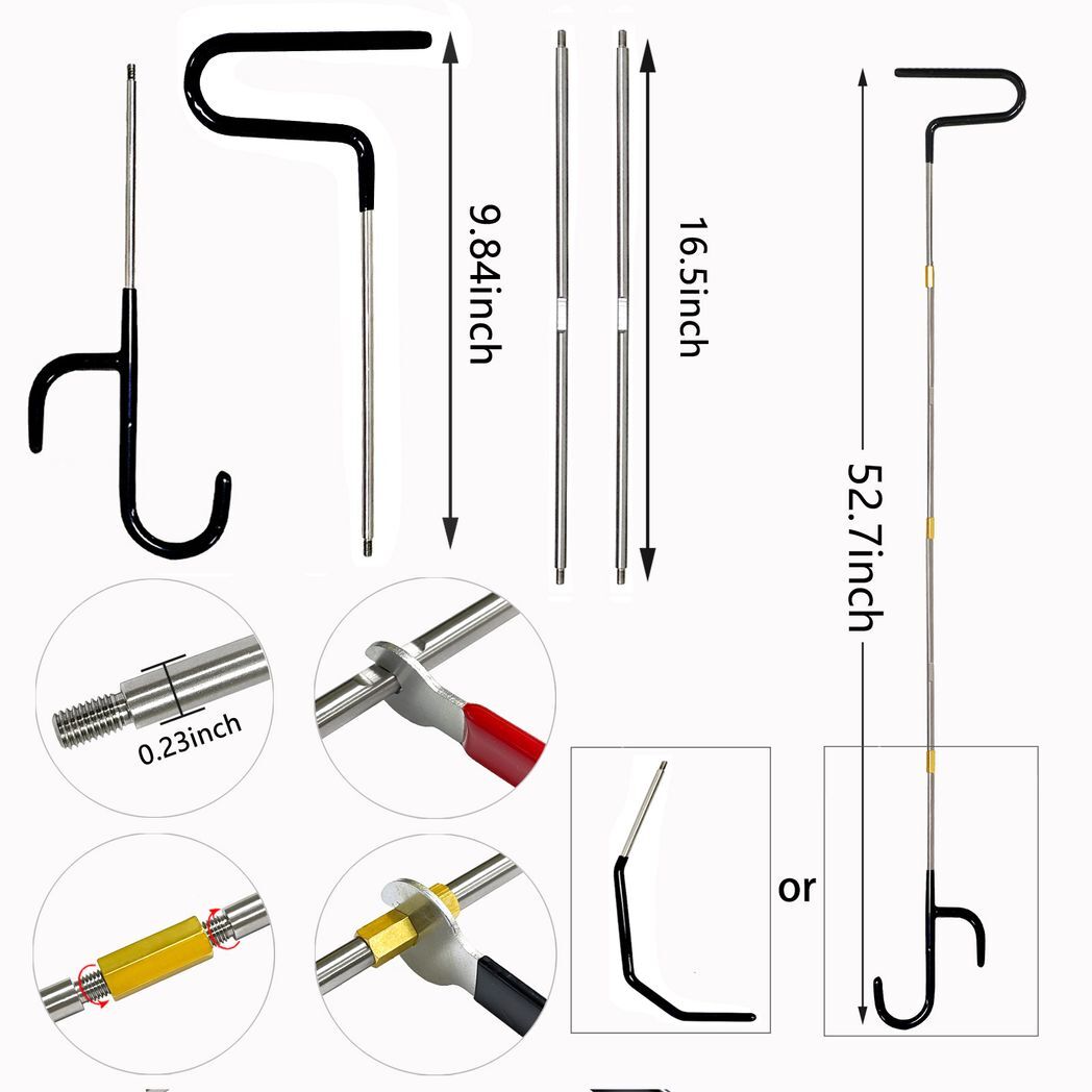 Stainless steel long-distance car emergency key hook tool oval handle blue rocker 23-piece wedge airbag wrench stainless steel tube cable combination tool - Premium Automotive from Rapidvehicles - Just $48.99! Shop now at Rapidvehicles