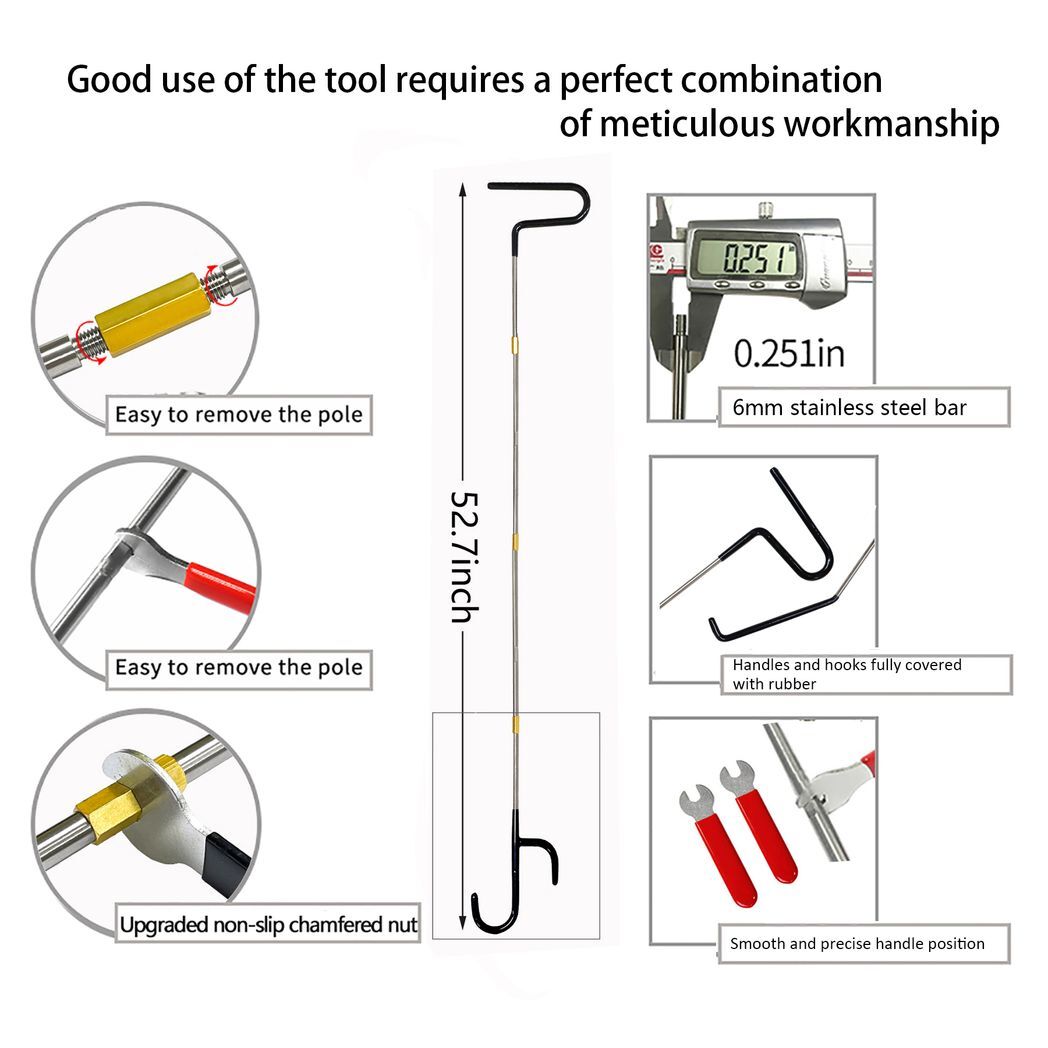 Stainless steel long-distance car emergency key hook tool oval handle blue rocker 23-piece wedge airbag wrench stainless steel tube cable combination tool - Premium Automotive from Rapidvehicles - Just $48.99! Shop now at Rapidvehicles