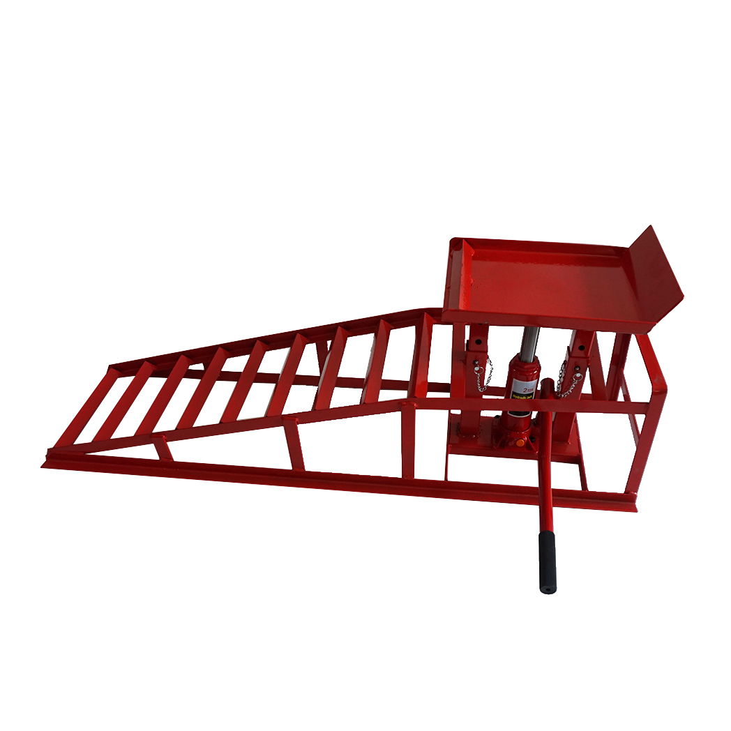 1 x 2T Auto Car truck Service Ramp Lift Heavy Duty Hydraulics Repair Frame Red - Premium Automotive from Rapidvehicles - Just $155.99! Shop now at Rapidvehicles