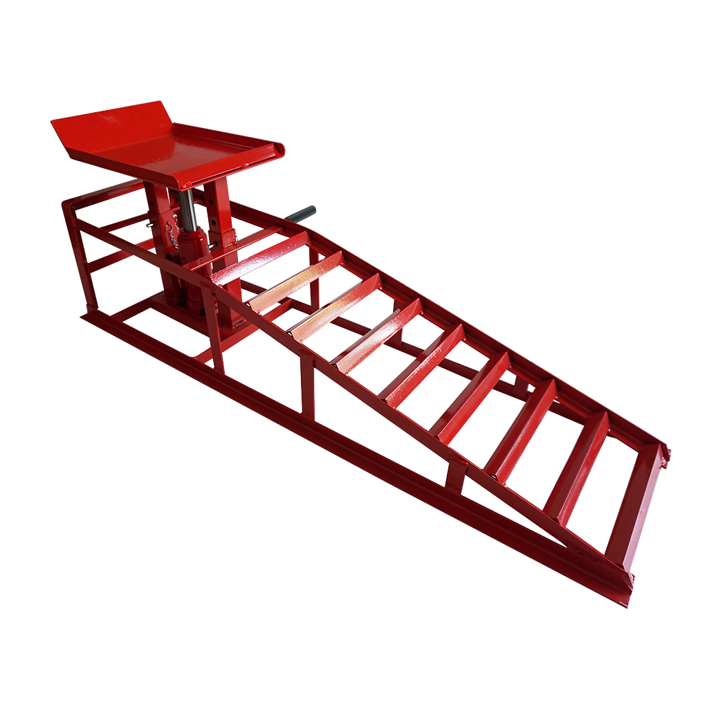 1 x 2T Auto Car truck Service Ramp Lift Heavy Duty Hydraulics Repair Frame Red - Premium Automotive from Rapidvehicles - Just $155.99! Shop now at Rapidvehicles