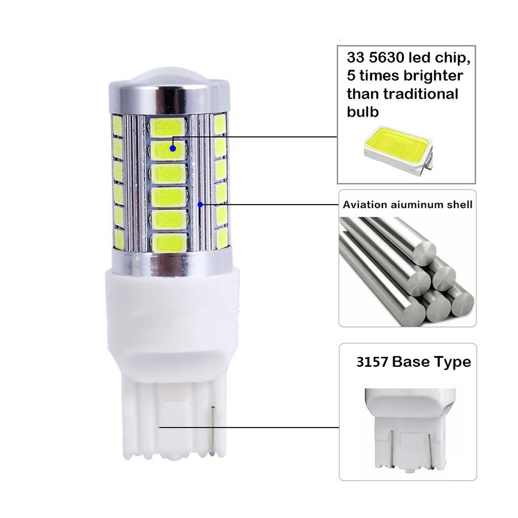 White 3157 Car Reverse Light Backup 33-SMD LED Bulb Lamp Car Turn Signal - Premium Automotive from Rapidvehicles - Just $25.99! Shop now at Rapidvehicles