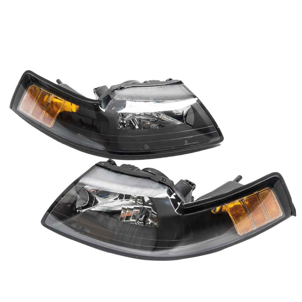 2pcs Front Left Right Car Headlights for Ford Mustang 1999-2004 Black Housing & Clear Lens - Premium Automotive from Rapidvehicles - Just $119.99! Shop now at Rapidvehicles