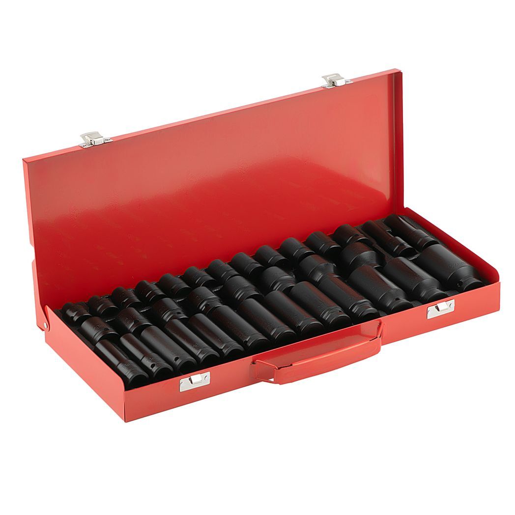 35PCS 1/2" Deep Impact Socket Set Drive 6 Point Metric Garage - Premium Automotive from Rapidvehicles - Just $101.99! Shop now at Rapidvehicles