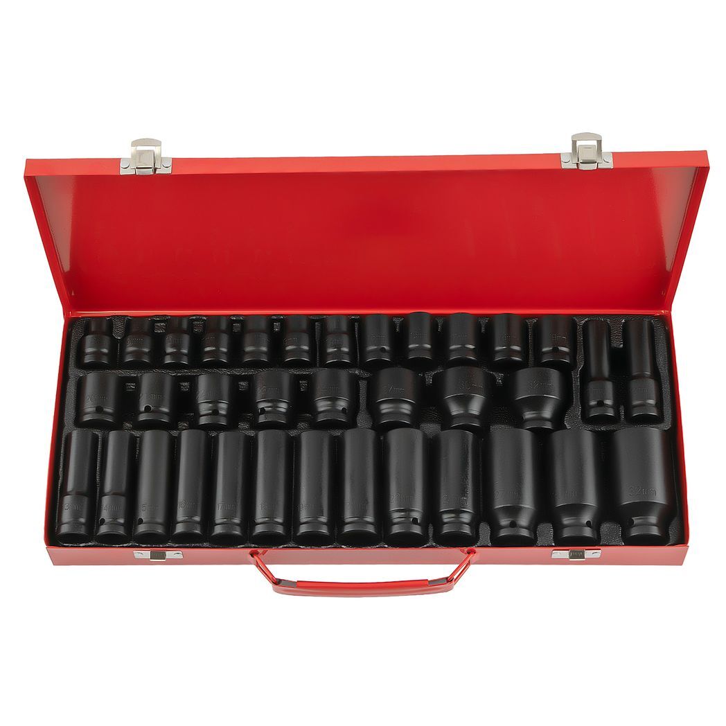 35PCS 1/2" Deep Impact Socket Set Drive 6 Point Metric Garage - Premium Automotive from Rapidvehicles - Just $101.99! Shop now at Rapidvehicles