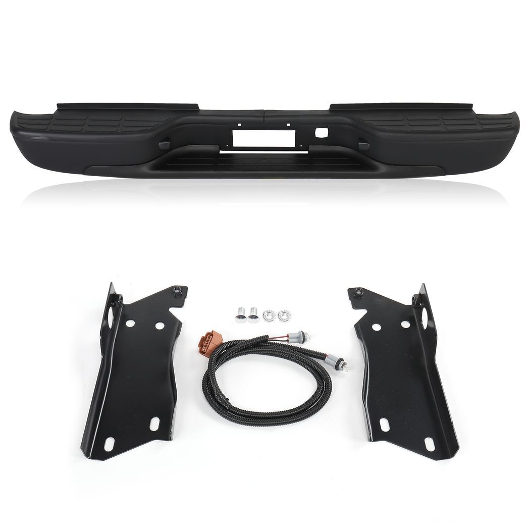 Pickup Rear Bumper 16 Chevrolet Silverado 2500 HD 1999-2007-Black/Steel - Premium Automotive from Rapidvehicles - Just $236.99! Shop now at Rapidvehicles