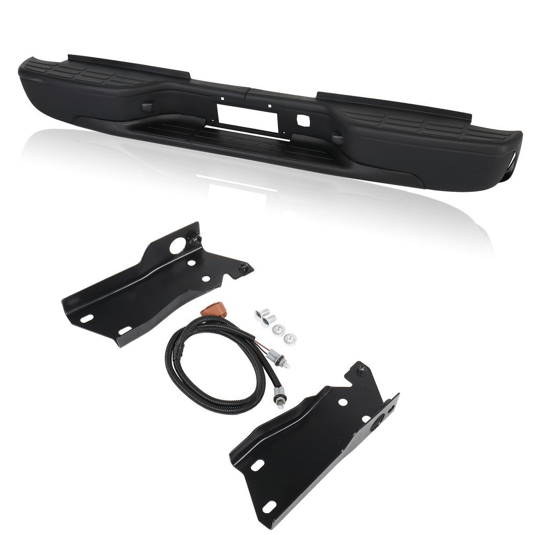 Pickup Rear Bumper 16 Chevrolet Silverado 2500 HD 1999-2007-Black/Steel - Premium Automotive from Rapidvehicles - Just $236.99! Shop now at Rapidvehicles