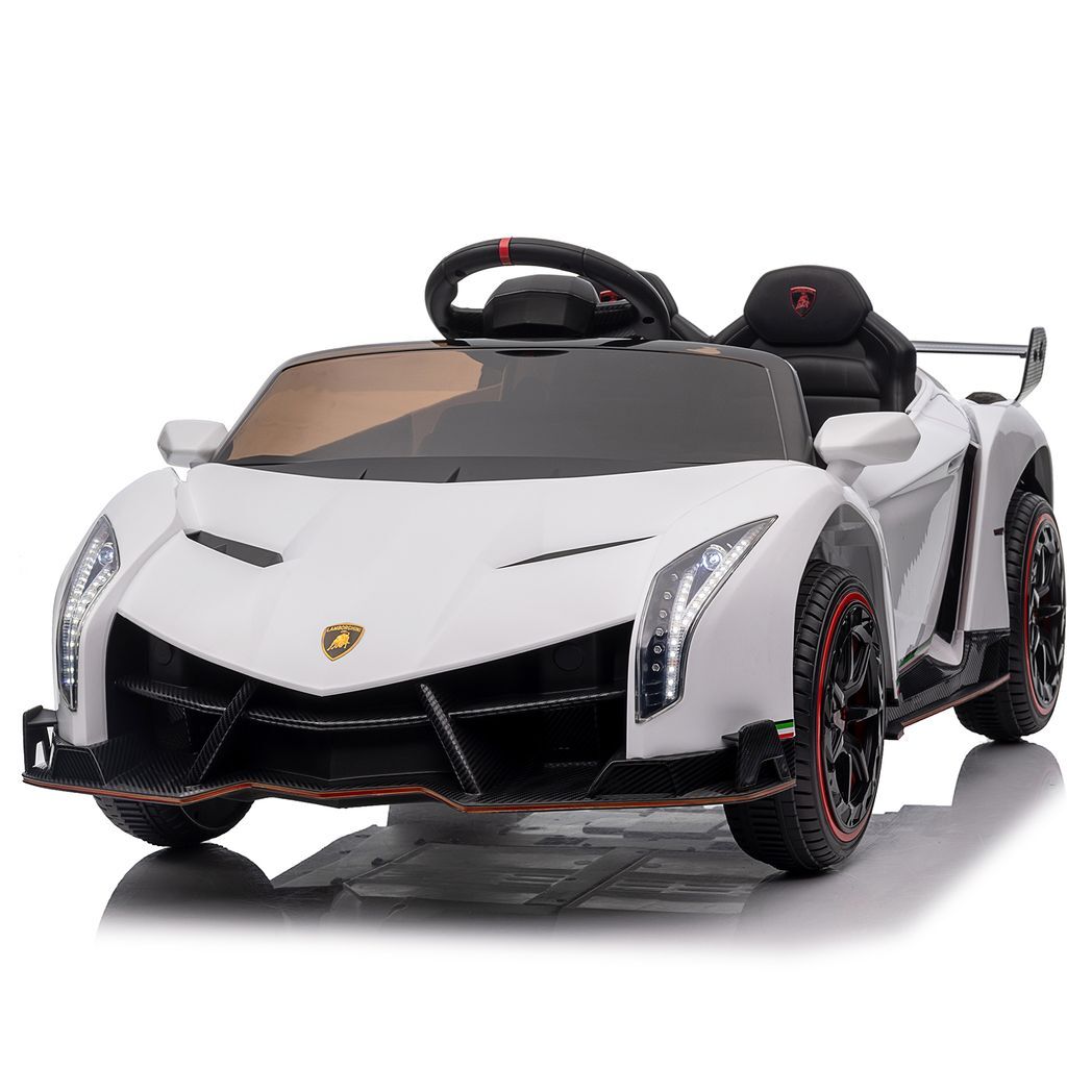 LEADZM Lamborghini Poison Small Dual Drive 12V 4.5AH with 2.4G Remote Control Sports Car Electric Car White - Premium Baby & Children from Rapidvehicles - Just $241.99! Shop now at Rapidvehicles