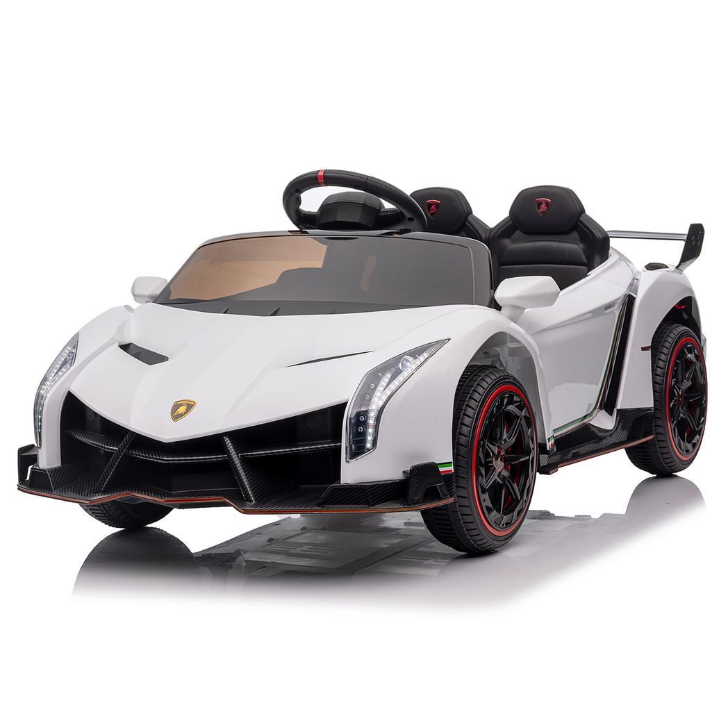 LEADZM Lamborghini Poison Small Dual Drive 12V 4.5AH with 2.4G Remote Control Sports Car Electric Car White - Premium Baby & Children from Rapidvehicles - Just $241.99! Shop now at Rapidvehicles