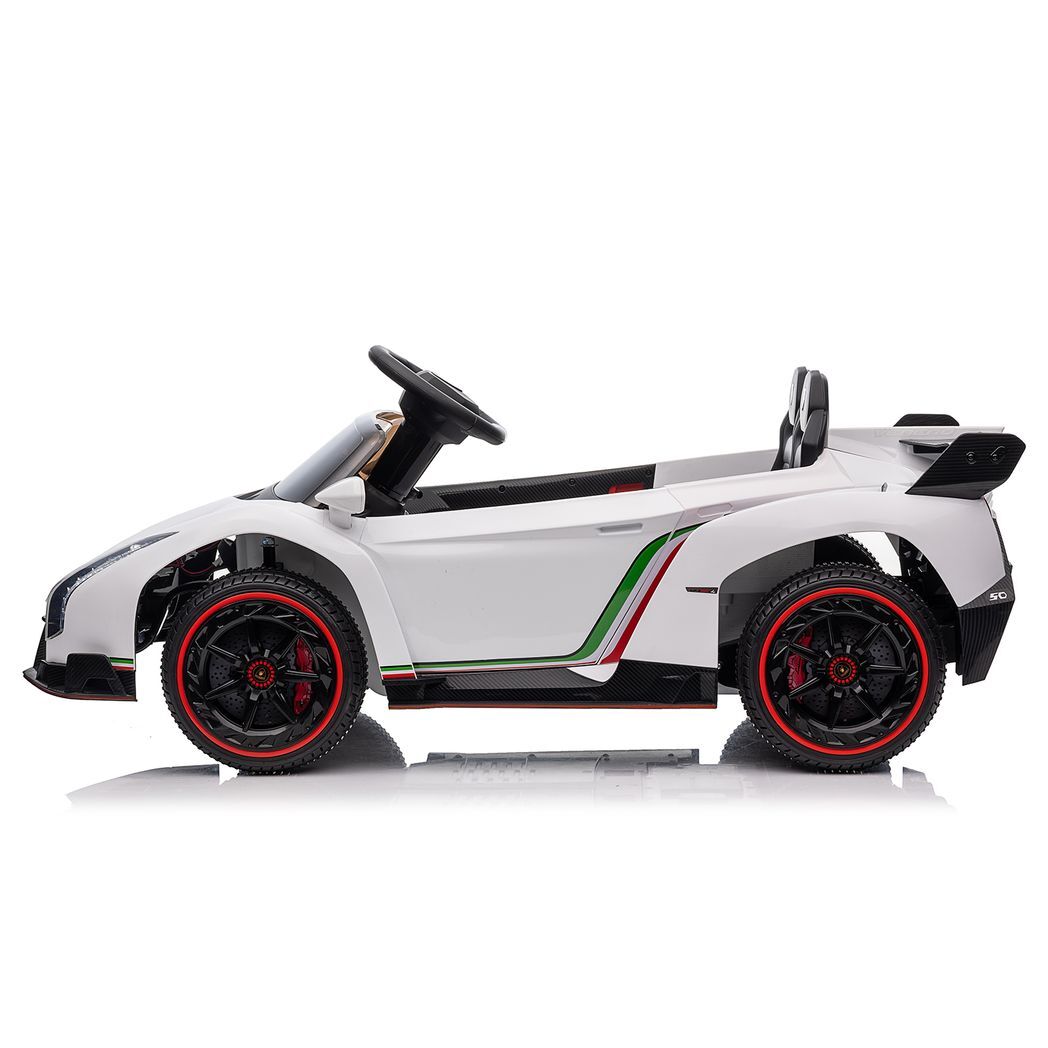 LEADZM Lamborghini Poison Small Dual Drive 12V 4.5AH with 2.4G Remote Control Sports Car Electric Car White - Premium Baby & Children from Rapidvehicles - Just $241.99! Shop now at Rapidvehicles