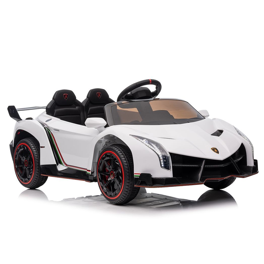 LEADZM Lamborghini Poison Small Dual Drive 12V 4.5AH with 2.4G Remote Control Sports Car Electric Car White - Premium Baby & Children from Rapidvehicles - Just $241.99! Shop now at Rapidvehicles