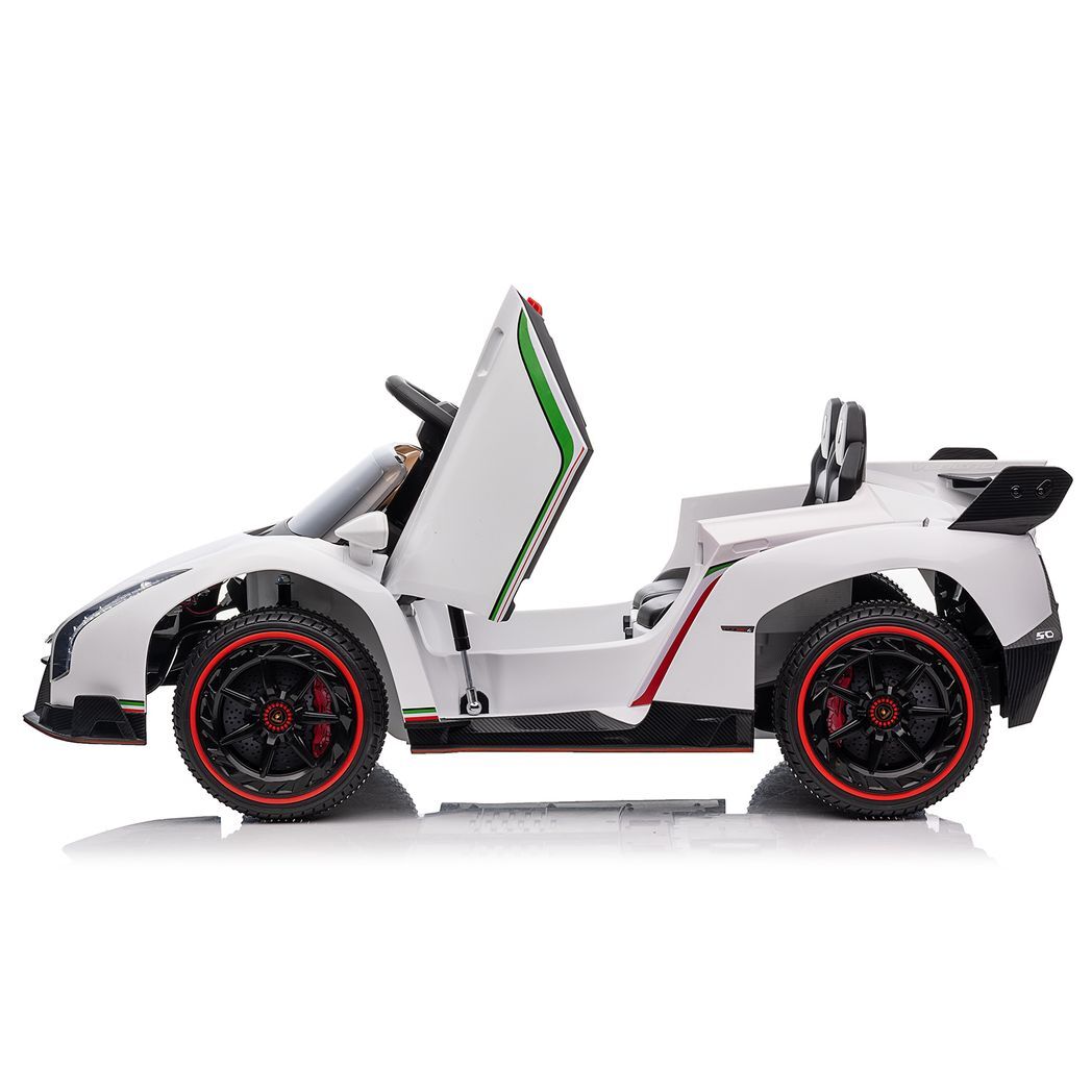 LEADZM Lamborghini Poison Small Dual Drive 12V 4.5AH with 2.4G Remote Control Sports Car Electric Car White - Premium Baby & Children from Rapidvehicles - Just $241.99! Shop now at Rapidvehicles