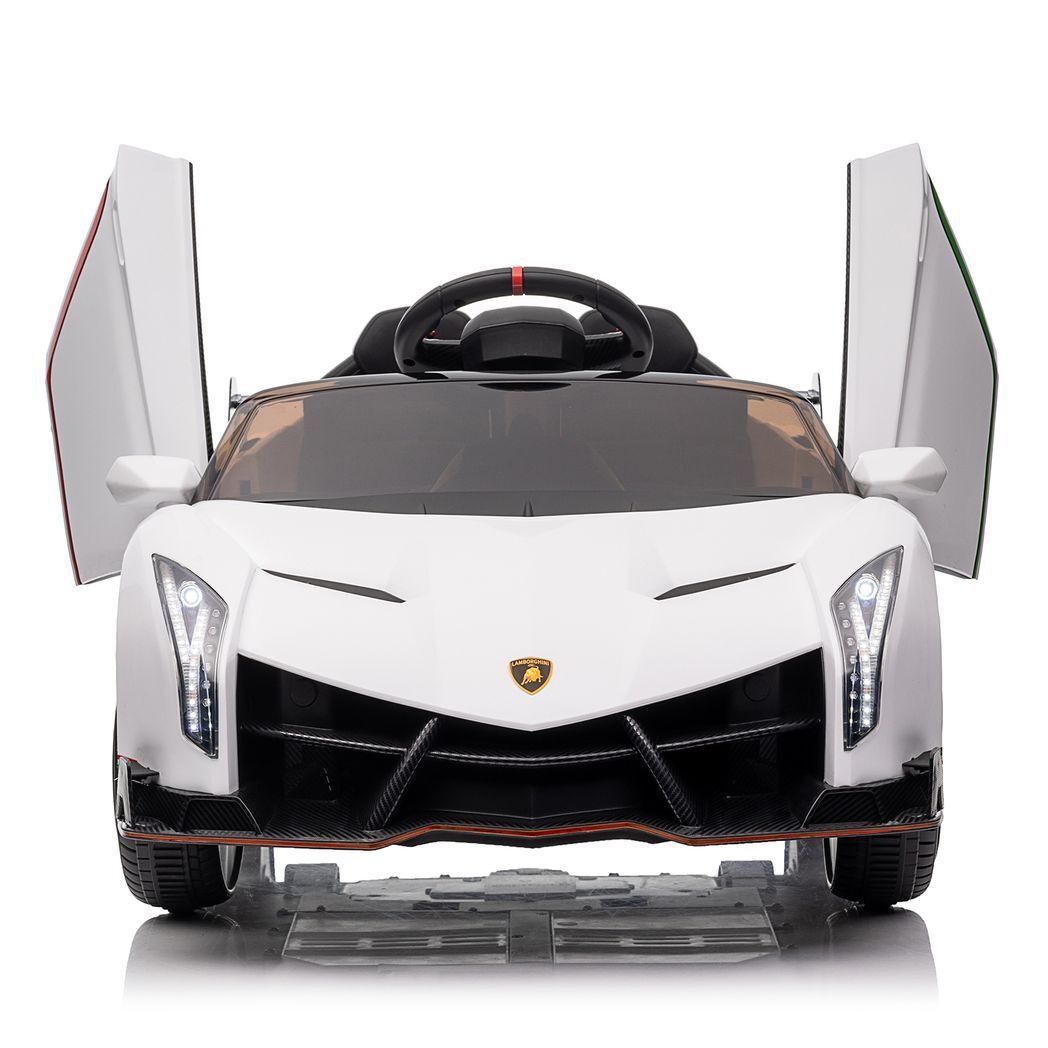 LEADZM Lamborghini Poison Small Dual Drive 12V 4.5AH with 2.4G Remote Control Sports Car Electric Car White - Premium Baby & Children from Rapidvehicles - Just $241.99! Shop now at Rapidvehicles