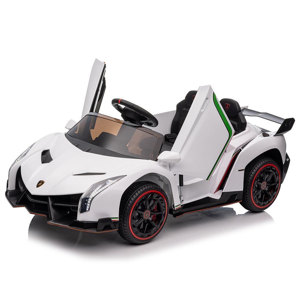 LEADZM Lamborghini Poison Small Dual Drive 12V 4.5AH with 2.4G Remote Control Sports Car Electric Car White - Premium Baby & Children from Rapidvehicles - Just $241.99! Shop now at Rapidvehicles