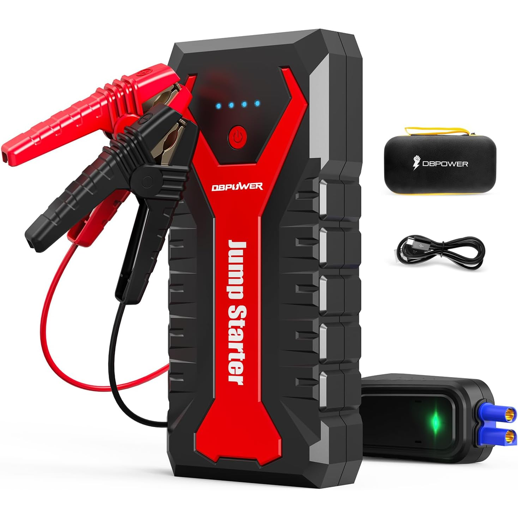 DBPOWER 3000A/80.66Wh Portable Car Jump Starter (UP to 10.0L Gas/8.0L Diesel Engines) 12V Auto Lithium-Ion Battery Booster with Smart Clamp Cables, Quick Charge, and LED - Premium Automotive from Rapidvehicles - Just $120.99! Shop now at Rapidvehicles